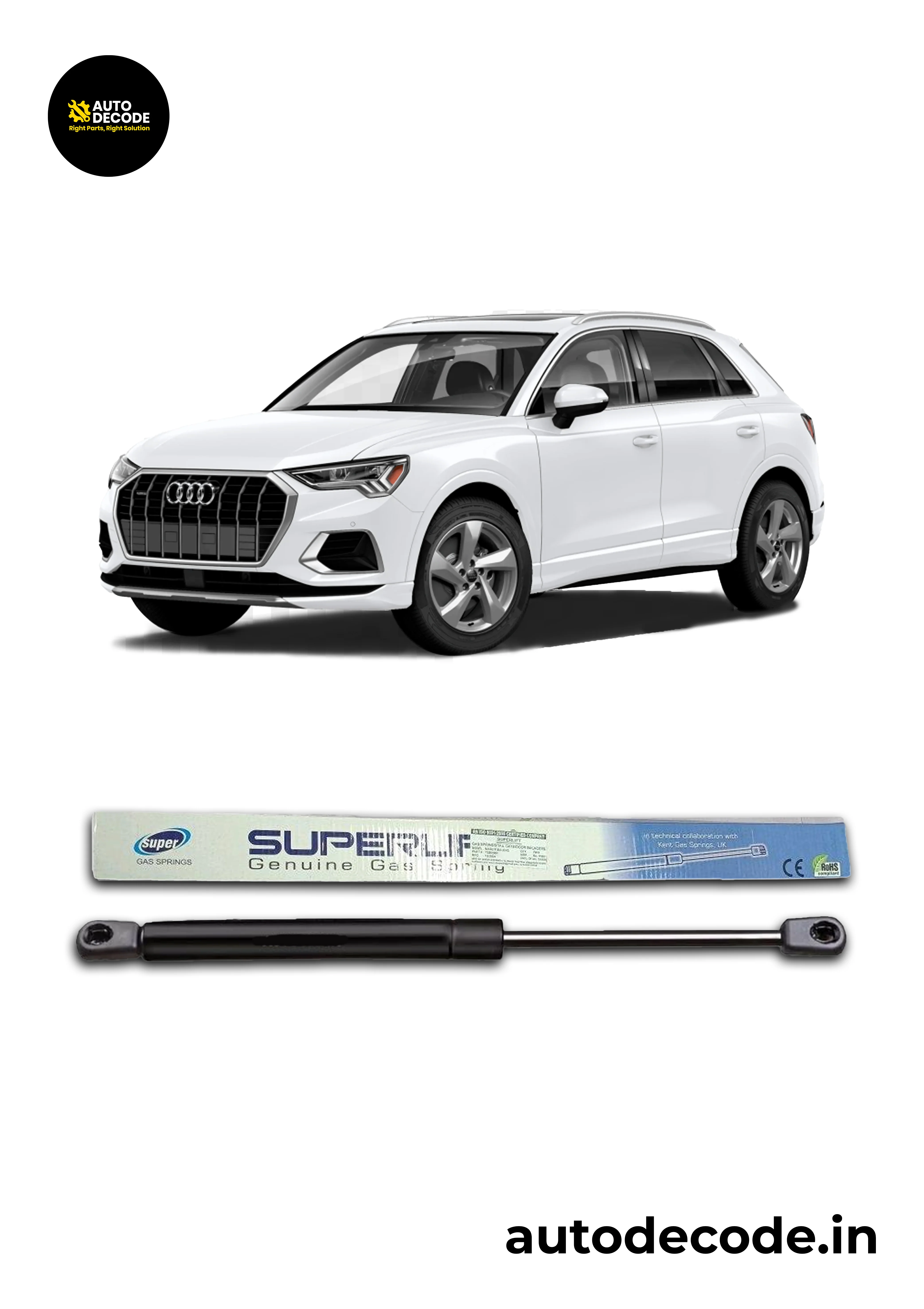 Bonnet Gas Struts for Audi Q3 | Hood Lift Support | Set of 2