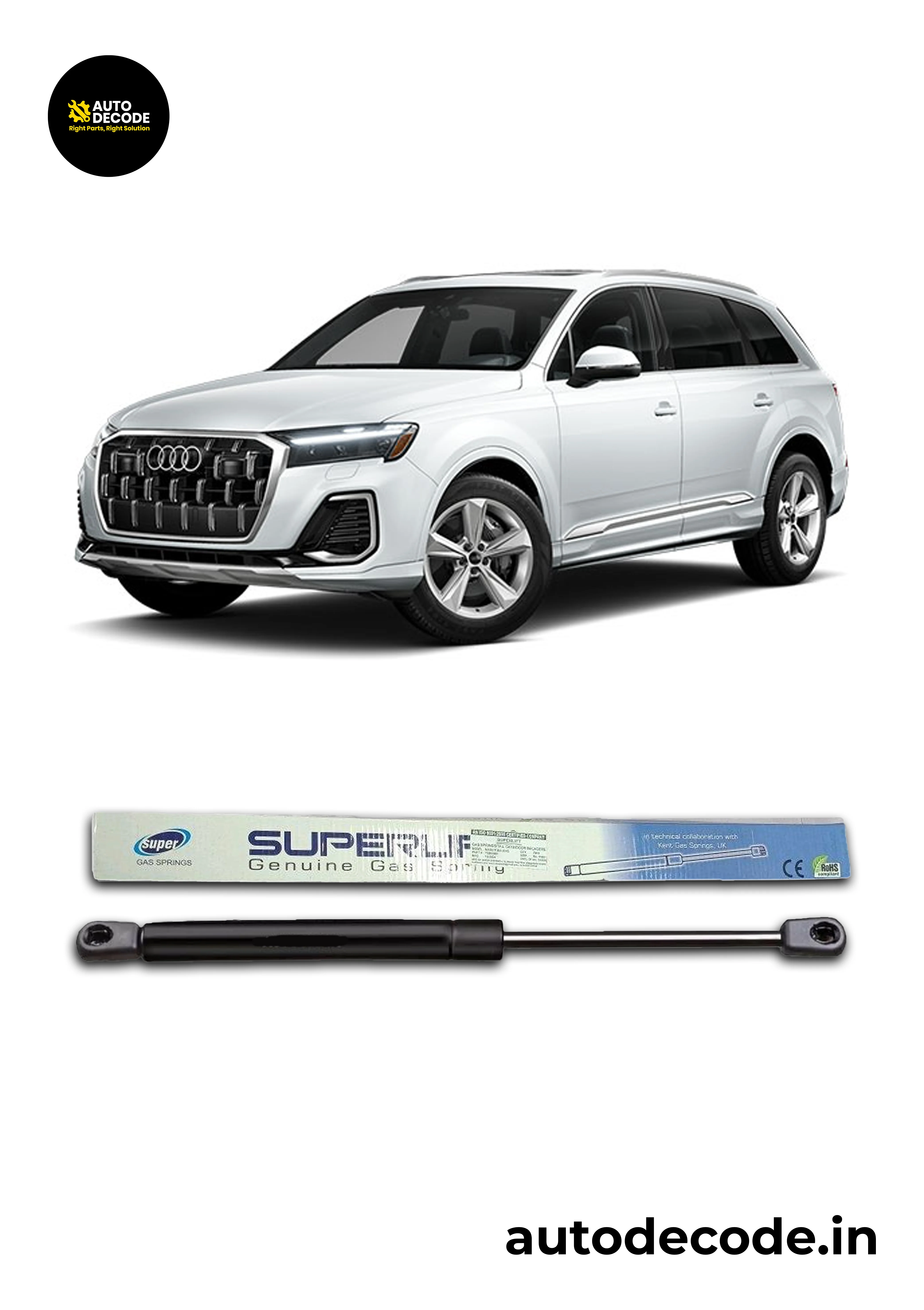 Bonnet Gas Struts for Audi Q7 | Hood Lift Support | Set of 2