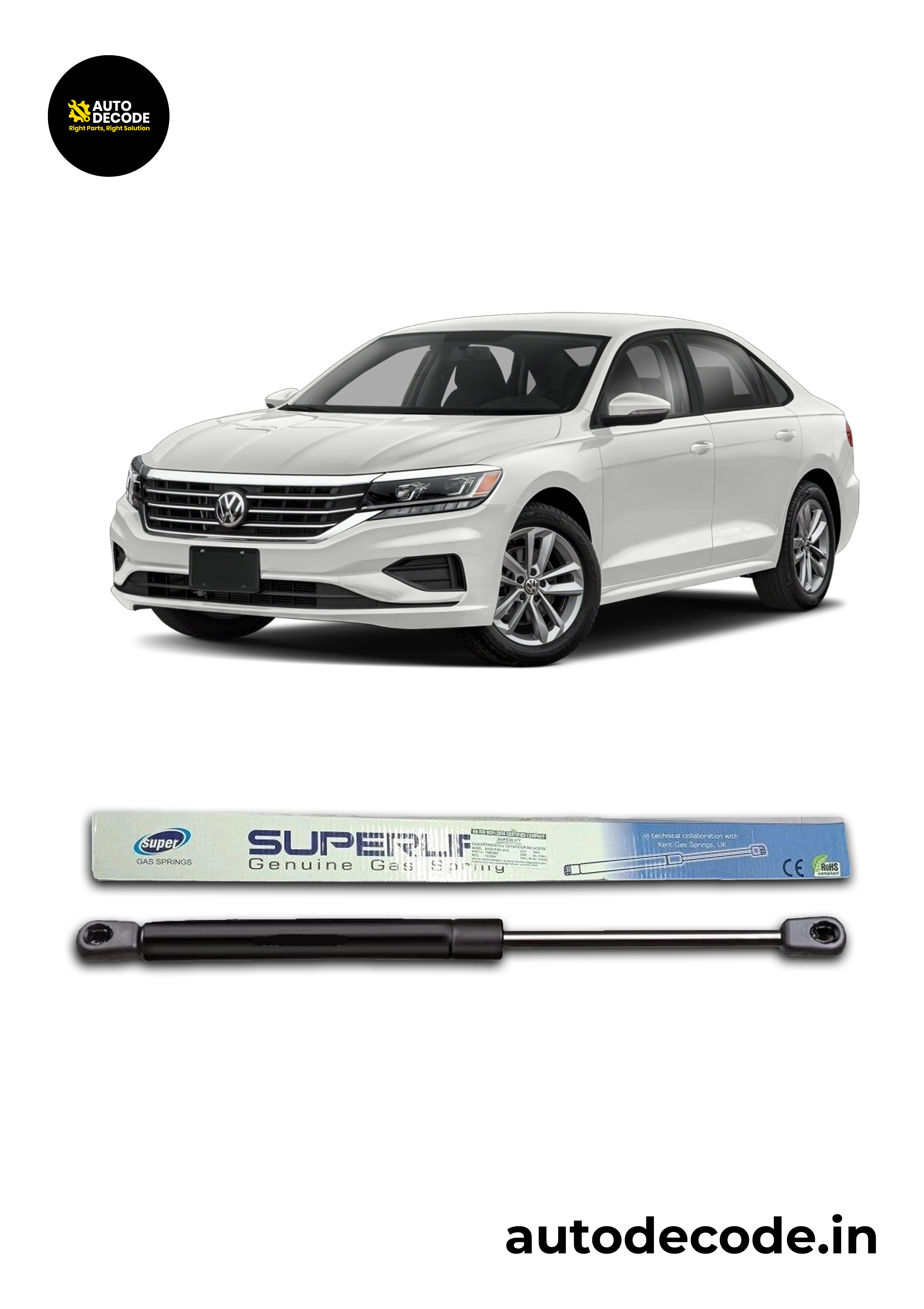 Bonnet Gas Struts for Volkswagen Passat | Hood Lift Support | Set of 1