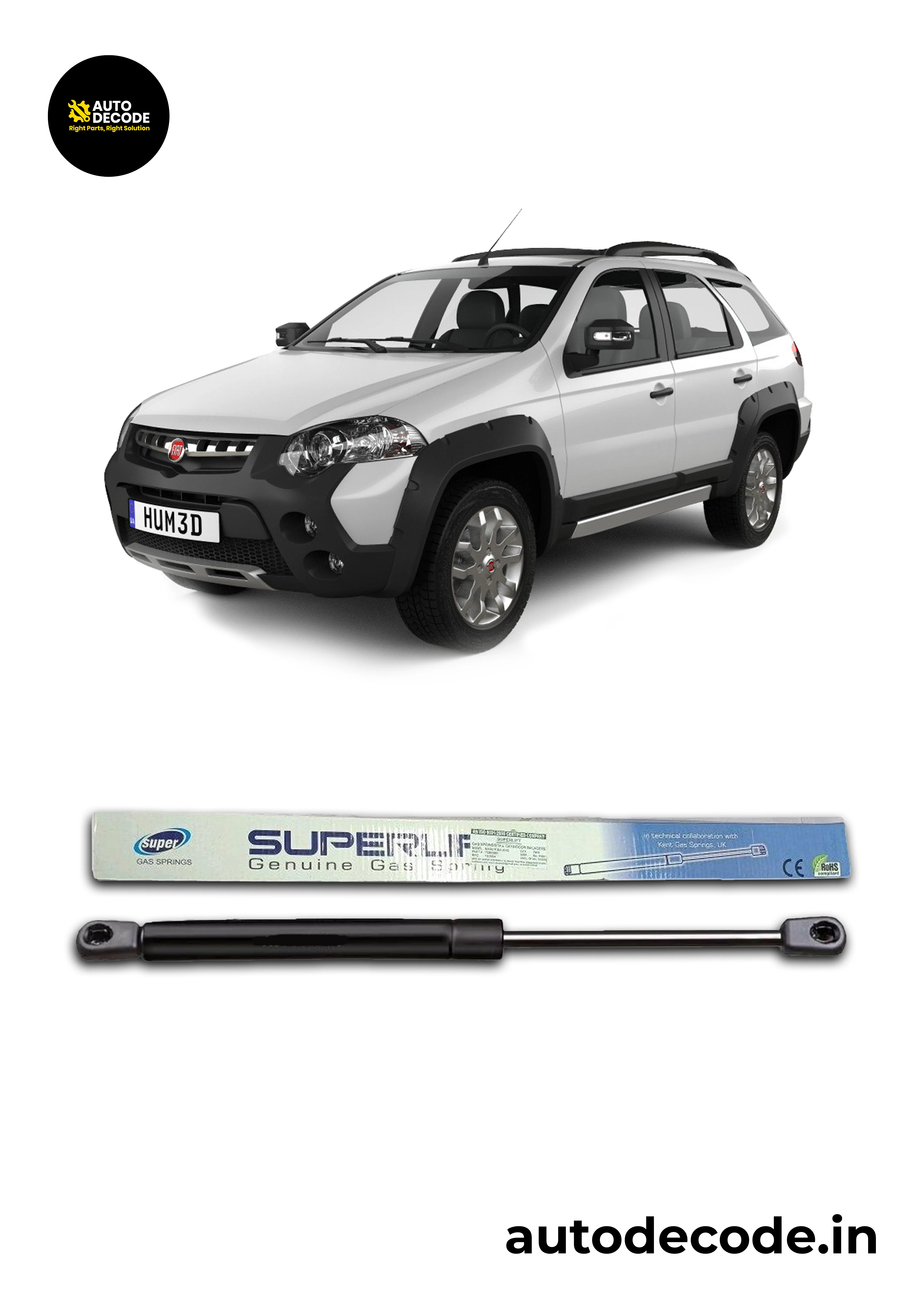 Boot Gas Struts for Fiat Palio Adventure | Dicky Lift Support | Set of 2