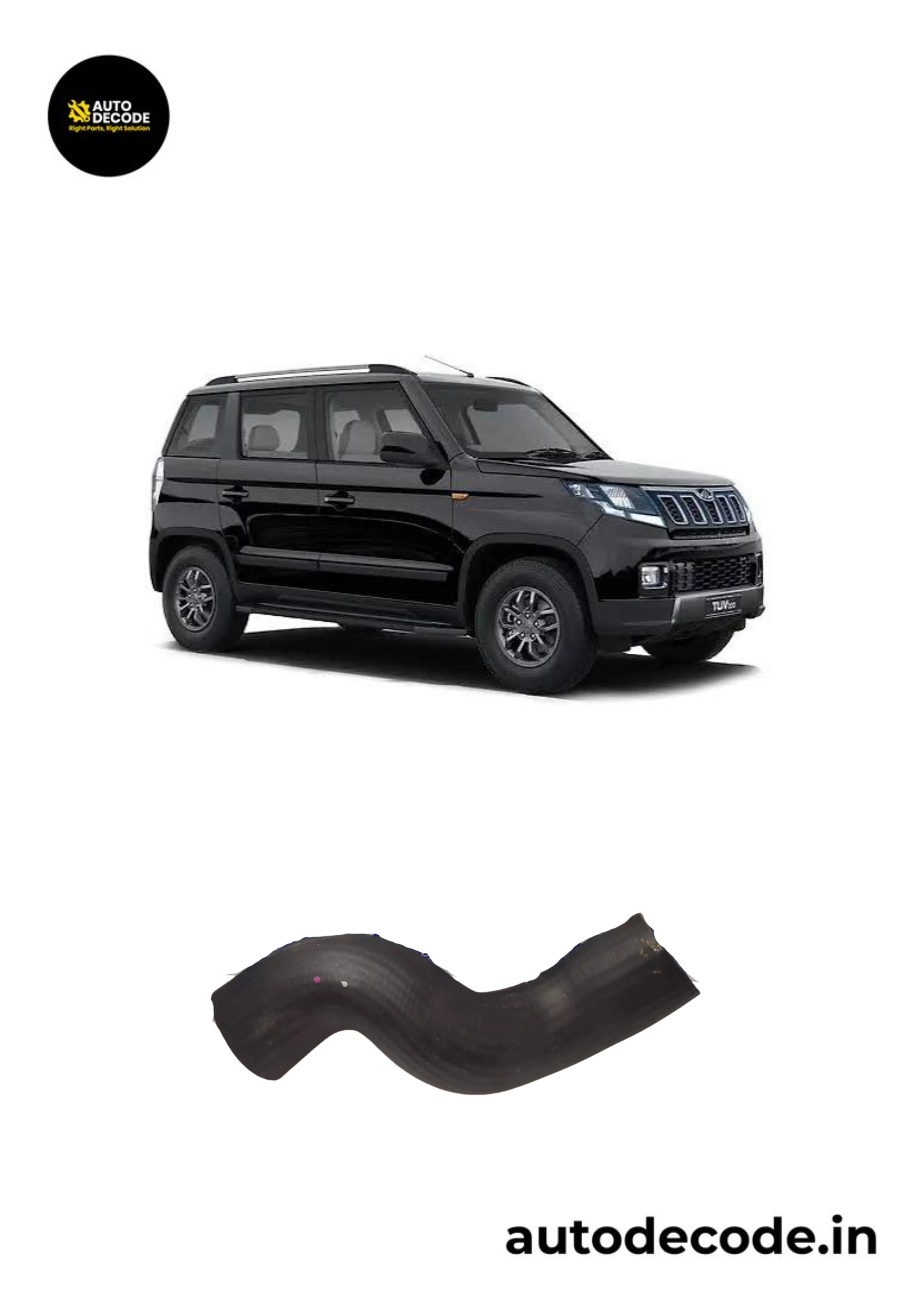 Hose Intercooler Inlet for TUV300 - Mahindra Genuine (Part No. 0304DAM03670N)