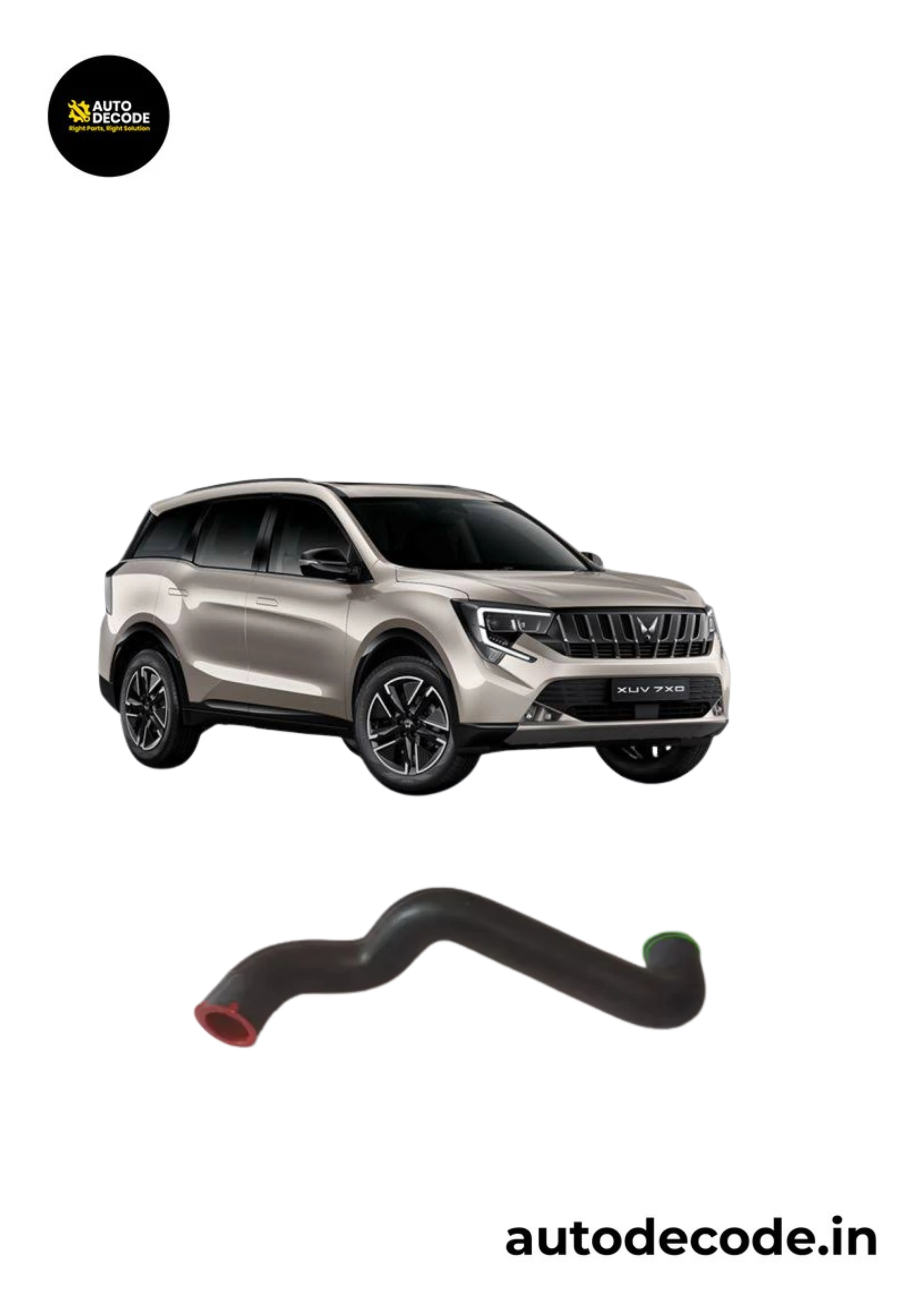 Hose Assy Intercooler Inlet for XUV700 / XUV 7XO - Mahindra Genuine (Part No. 0304DAM07270N) - Image 2