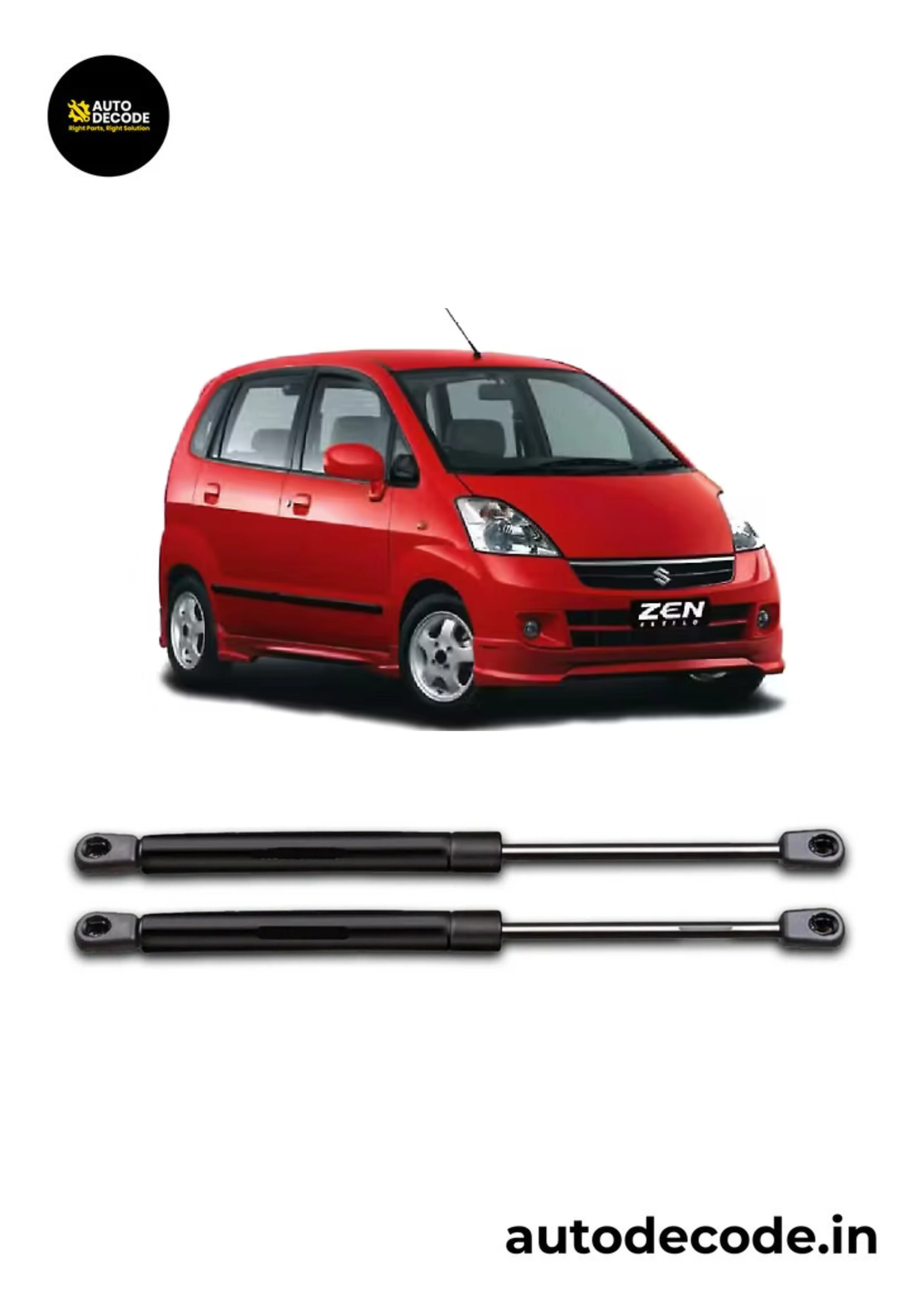 Boot Gas Struts for Maruti Suzuki Zen | Dicky Lift Support | Set of 2 - Image 2