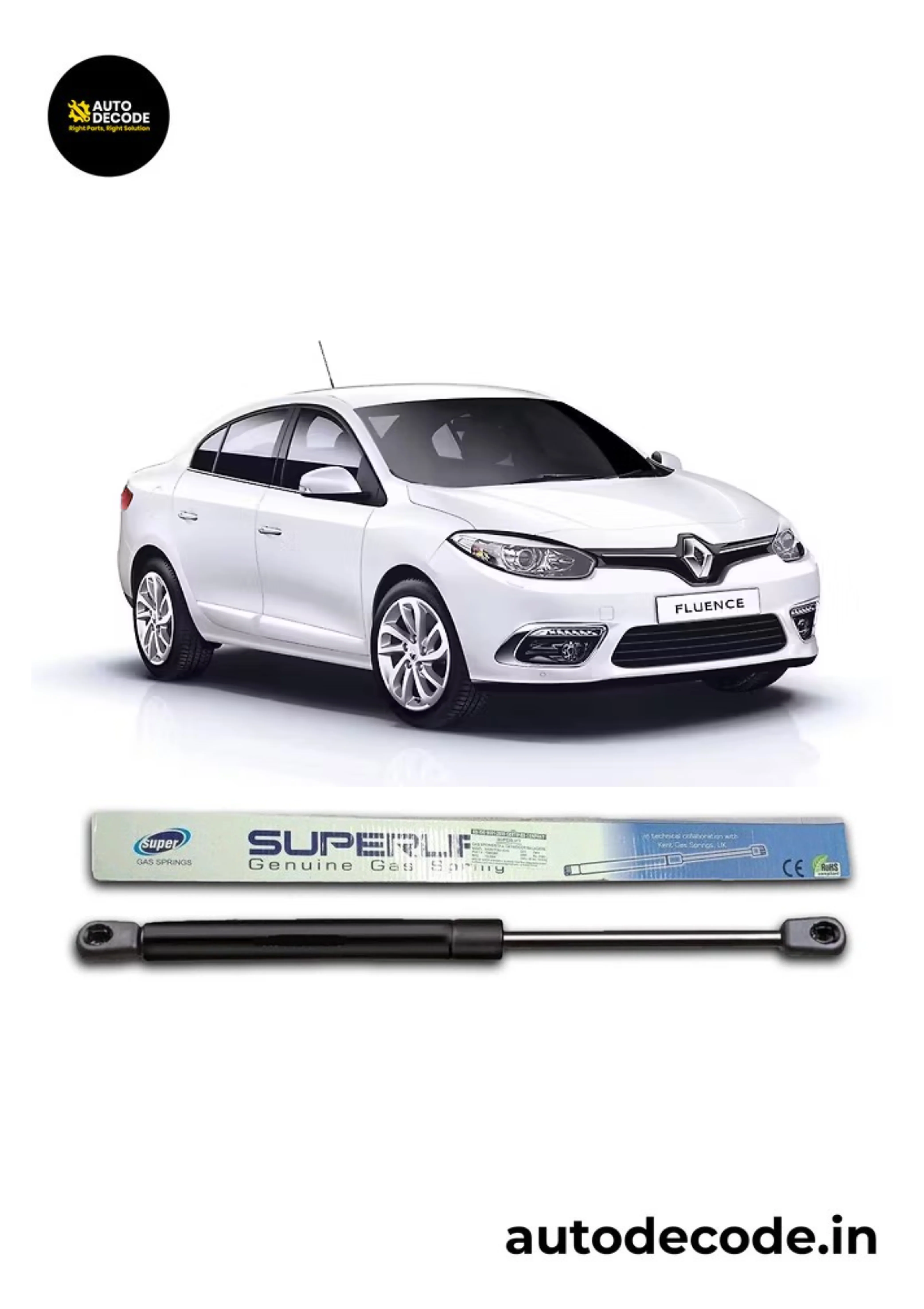 Boot Gas Struts for Renault Fluence | Dicky Lift Support | Set of 2