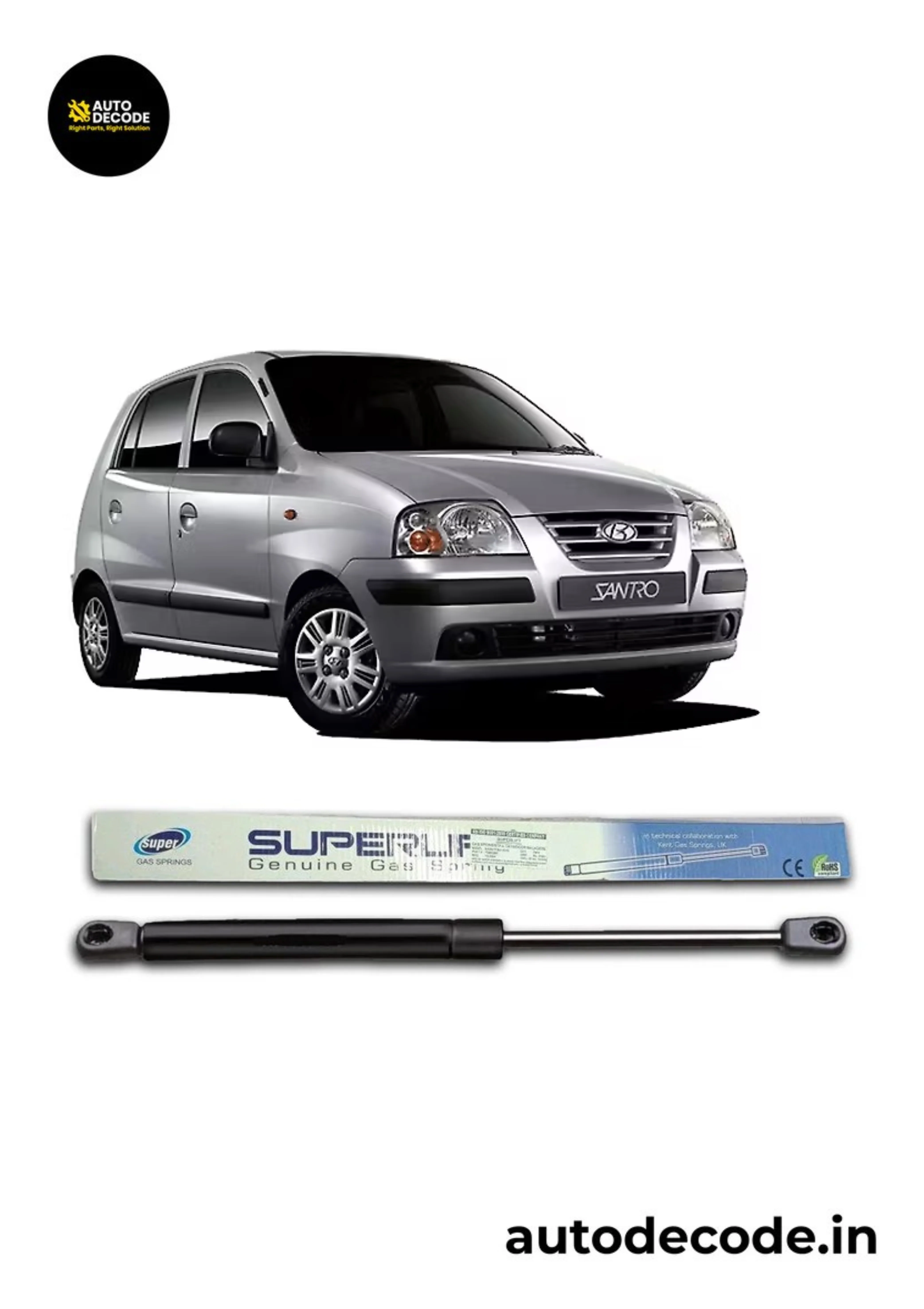 Boot Gas Struts for Hyundai Santro Xing | Dicky Lift Support | Set of 2